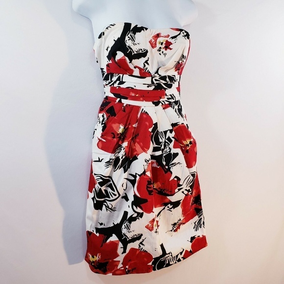 Snap Womens Strapless Sheath Floral‎ Padded Top Sun - Picture 2 of 8